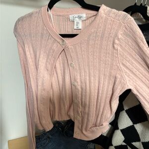 Pink Button-Up Women's Sweater